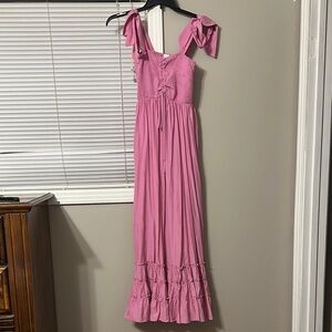 Pink Sleeveless Midi Dress